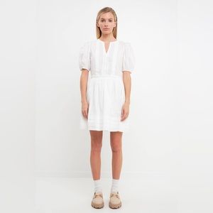 English Factory White Puff Sleeve Dress